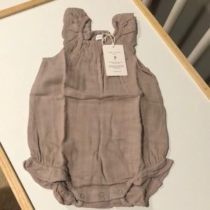 Jamie Kay Muslin romper dusty mauve color